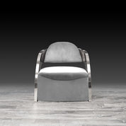 zetta ss gray velvet modern accent chair