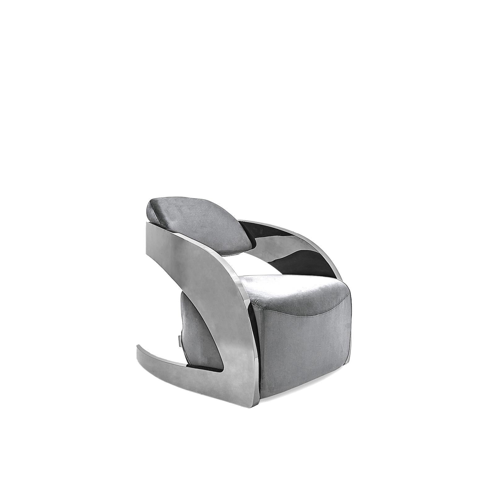 zetta ss gray velvet stylish 7 accent chair